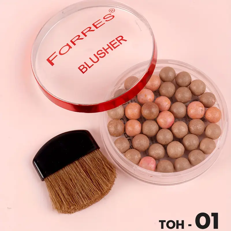 1st waterbestendig roller blush poeder, matte afwerking, verhelderend effect, geschikt voor alle huidtinten, 35-38 kralen per details 3