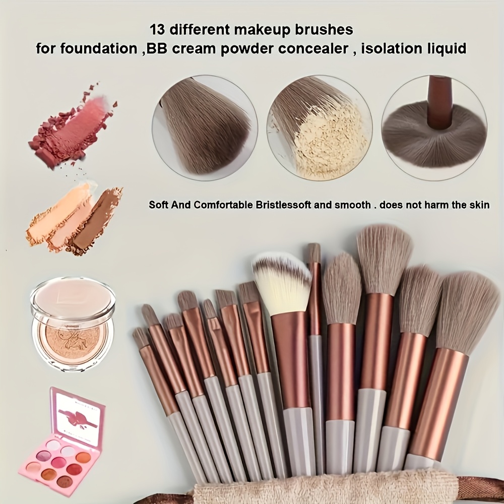 13  makeup brush set soft   ethically made brushes for eye shadow foundation bb cream concealer blush powder and blending   womens   routine Product details 9