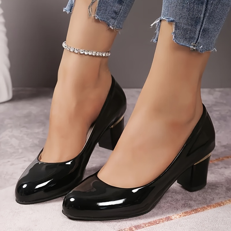 women s   block heel pumps -  -height pu cover dress shoes with ankle strap, comfortable for   wear, versatile for casual & formal outfits, formal footwear, sleek  , durable footwear 0