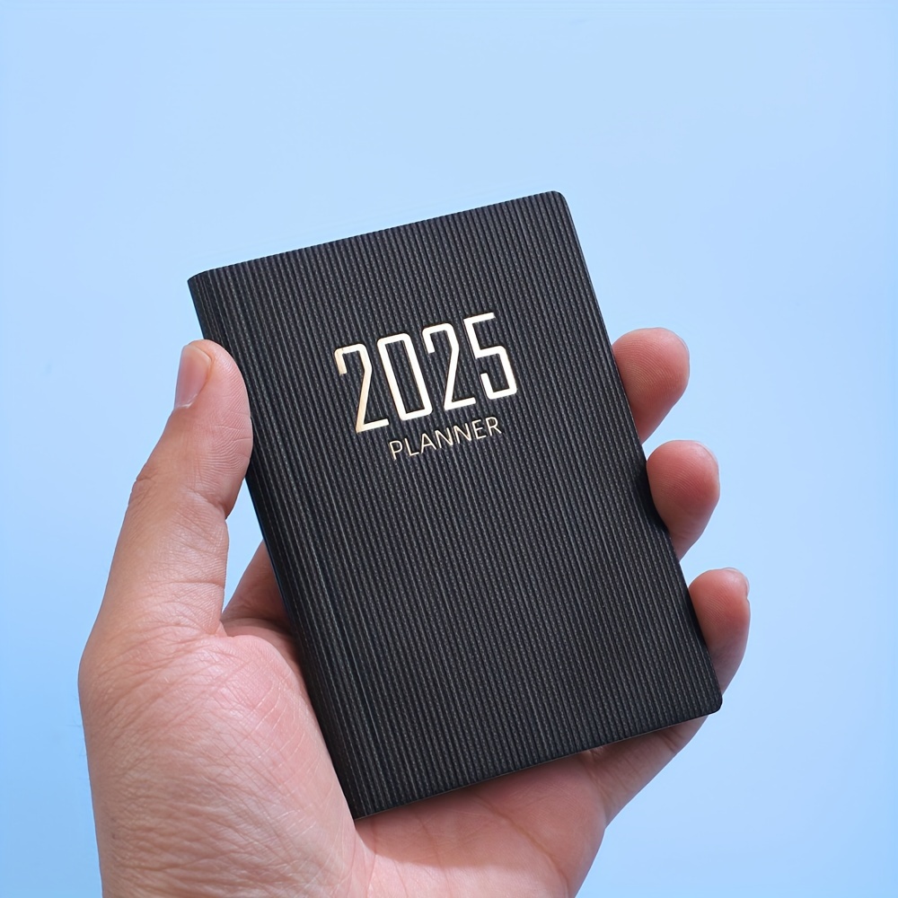 

2025 Pocket Planner A7 Size, 60 Sheets/120 Pages, Weekly Calendar Notebook, Mini Portable Pocket Daily Agenda, 365-day English Planner For Teens, Pu Leather Cover - 4.17x3.07 Inches.