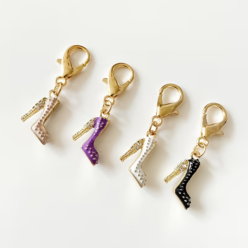 TEMU 4 piezas (para prácticos: 4+) Llaveros de Zapatos de - Colgantes Brillantes de Garra de Langosta para Mujeres, Adecuados para Bolsos, Llaveros,