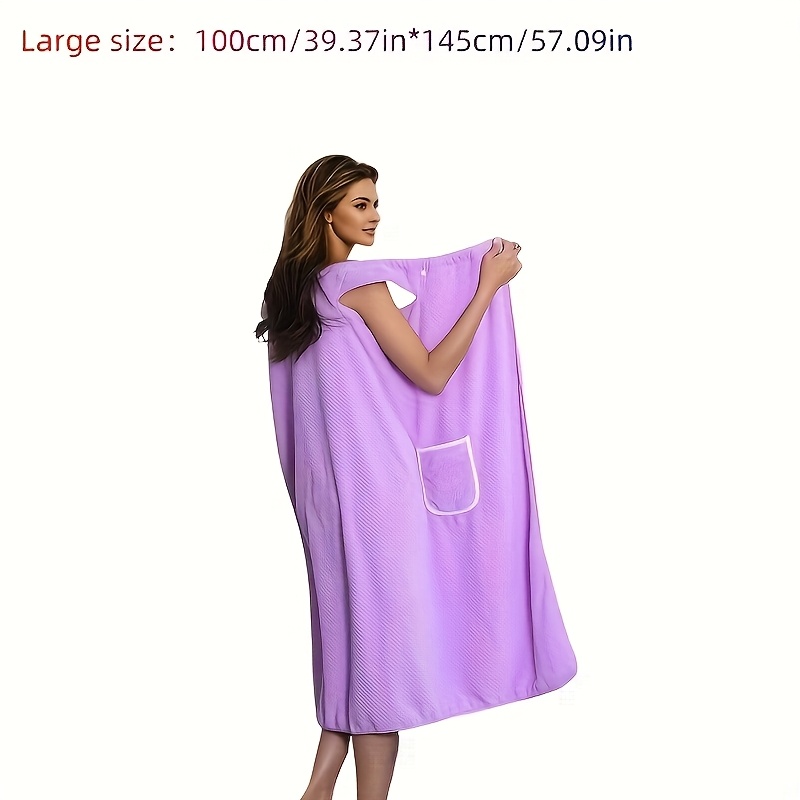 TEMU High-quality, Bath Towel That Dries Quickly And Features A Pocket, Made From Absorbent Polyester With A Waffle Texture, Perfect For Camping,