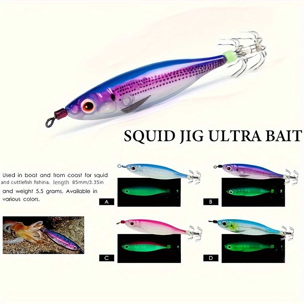 Luminous Squid Hook Bionic Hard Bait 3d Eyes Cuttlefish Sea - Temu