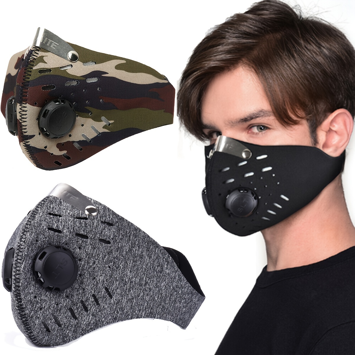 

1x Adjustable Sports Face Mask With Activated Carbon Layer For Cycling, Running, Climbing Breathable Comfort Outdoor