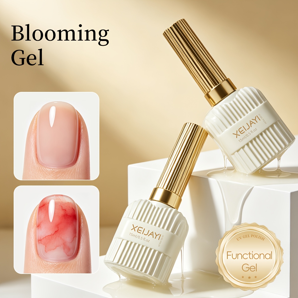 Image of Xeijayi 1pc 15ml Gradient Water Dye Blush Gel Nail Polish Adjustable Colorable Control Long-lasting High-gloss Nail Art /led Salon Gel Diy