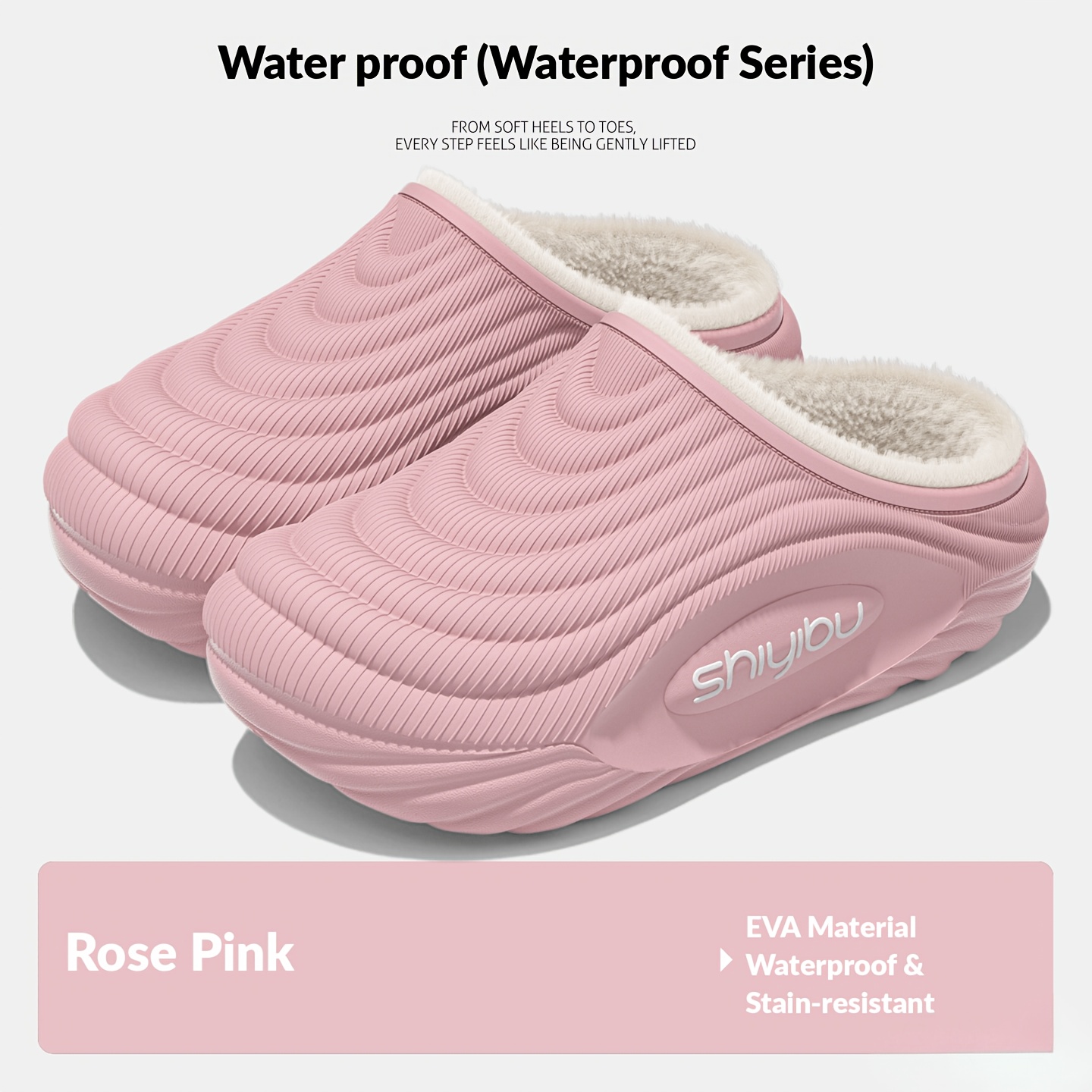 TEMU Nuove Pantofole da Donna Casual Inverno Moda Dormitorio Pile Impermeabili Suola Spessa Facili Versatili Morbide Leggere Altezza- Pantofole da