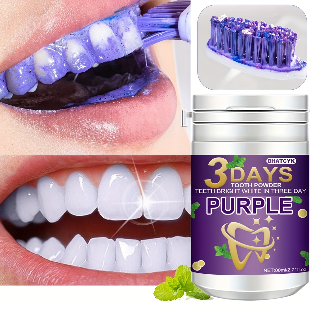 

1pc Purple Teeth Cleaning Powder, Teeth Polishing Tooth Deep Cleaning Powder,tooth Cleaning Powder For Daily Life, Travel