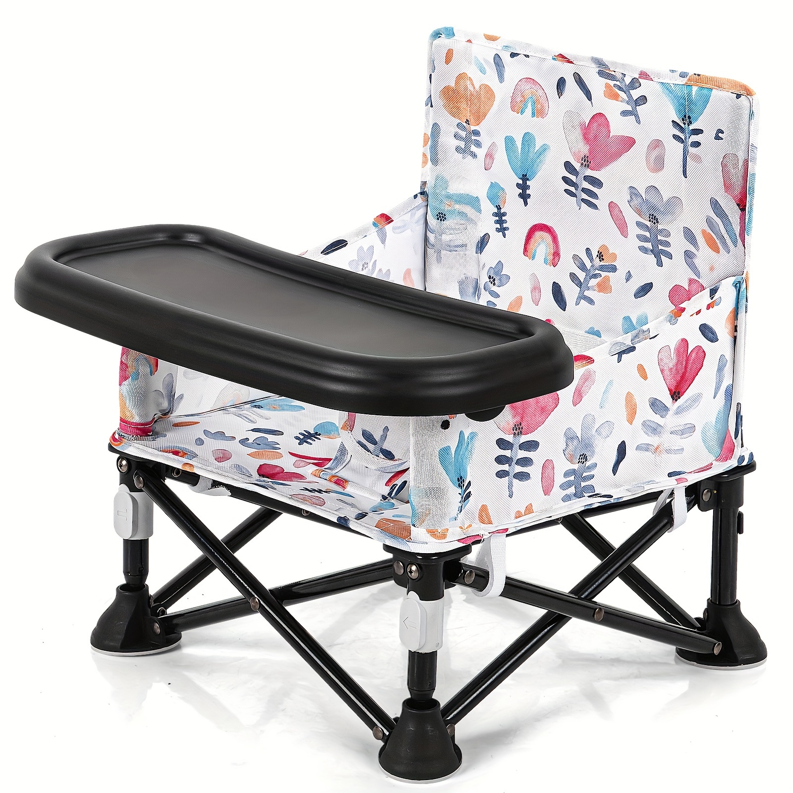 Silla portátil para bebé Silla de playa para bebé: Silla de comedor  portátil plegable para bebé, Silla de camping para bebé con bandeja para  niña, Cor