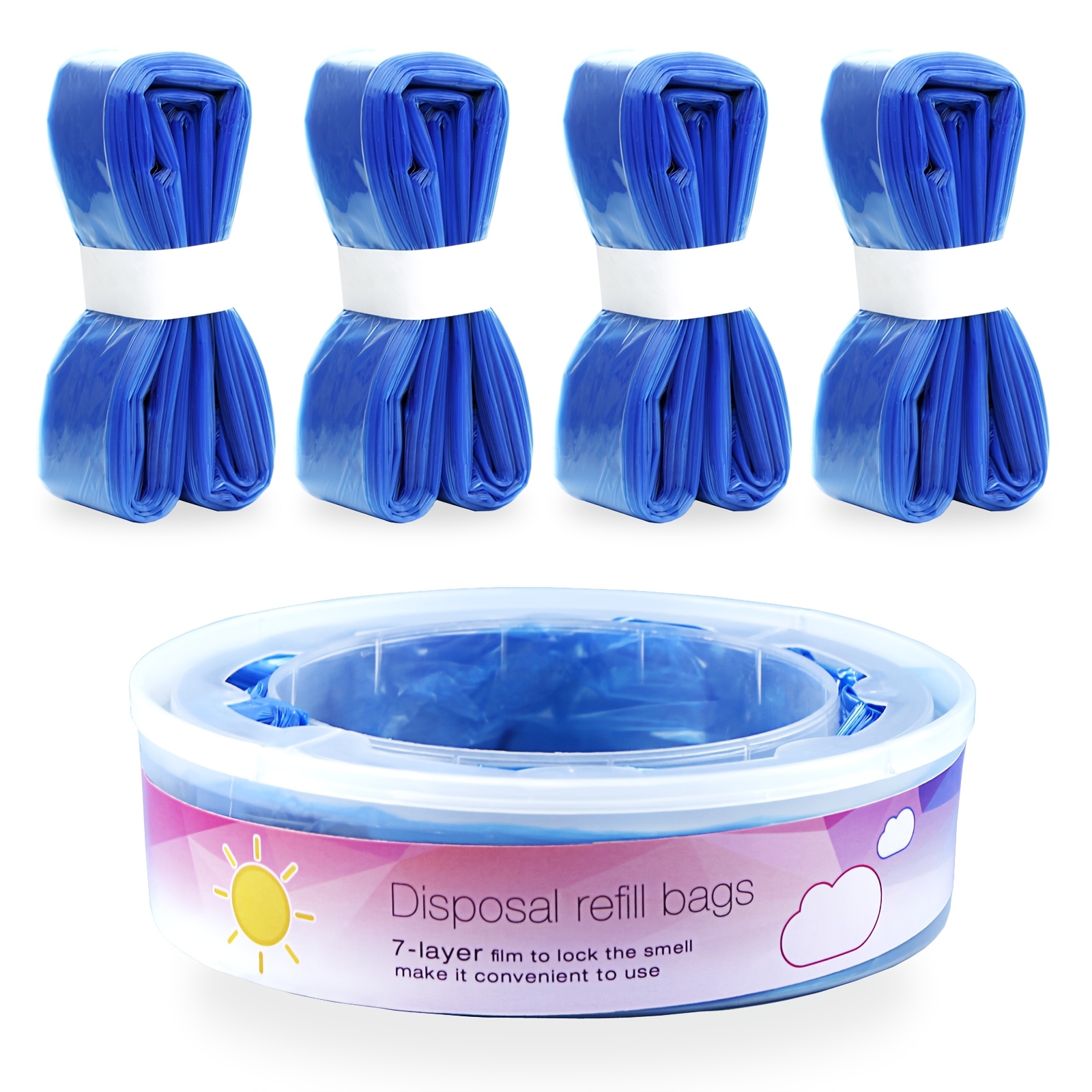 4pcs 28  5meters nappy bin refills diaper   bags compatible with           ii pails including a non original cartridge 6pcs 28ft diaper  