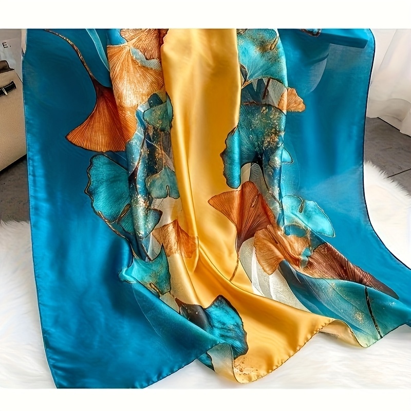 elegant blue print scarf warm lightweight polyester wrap for for casual stylish neck cover up casual accessory stylish neck cover polyester scarf Product details 2