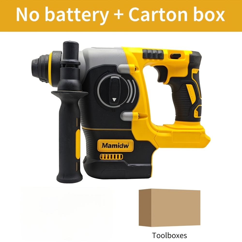 TEMU Mamidw Brushless Hammer Drill, 2.2j Impact Energy 4800bpm High Torque(no Battery Only Tool), Multi-gear Adjustment & Upgraded Bar, Built-in Led