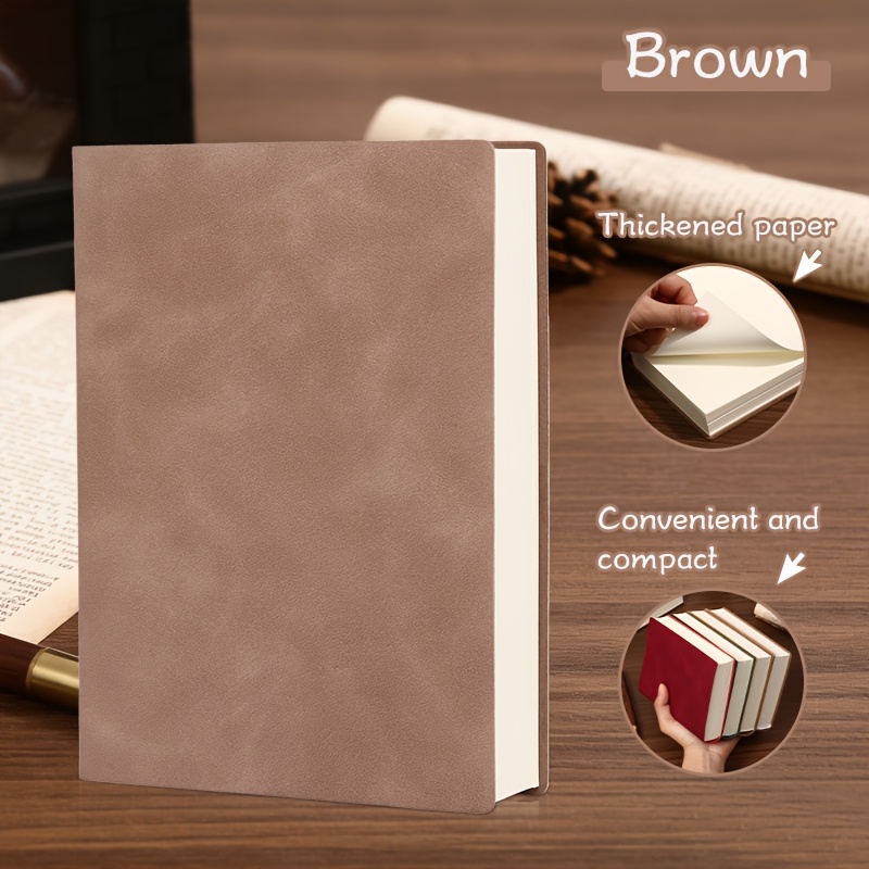 TEMU Leather A6 Notebook Universal Handbook – 400 Pages, Durable Cover, Ideal For Journaling, Sketching, And Gifting