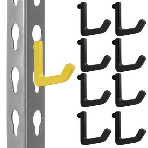 2 4 6 8 heavy duty durable hooks for 10 3mm aperture racks capacity wall mounted brushed ideal for racking garage and storage solutions