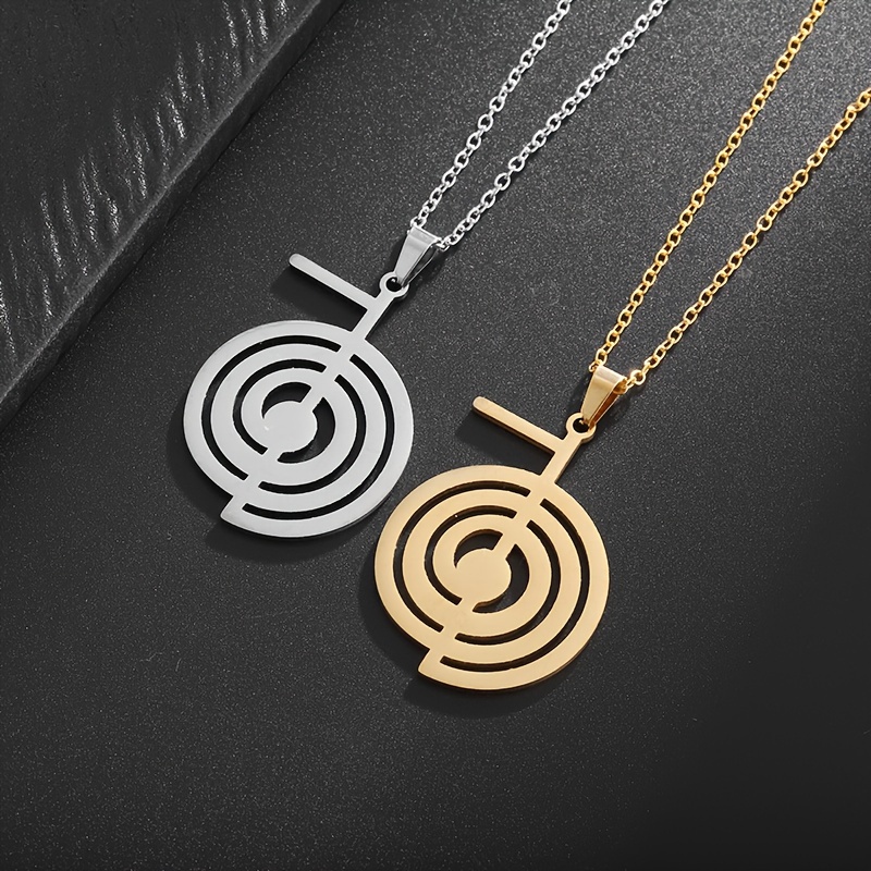 Spiral Circle Pendant Necklace for Men