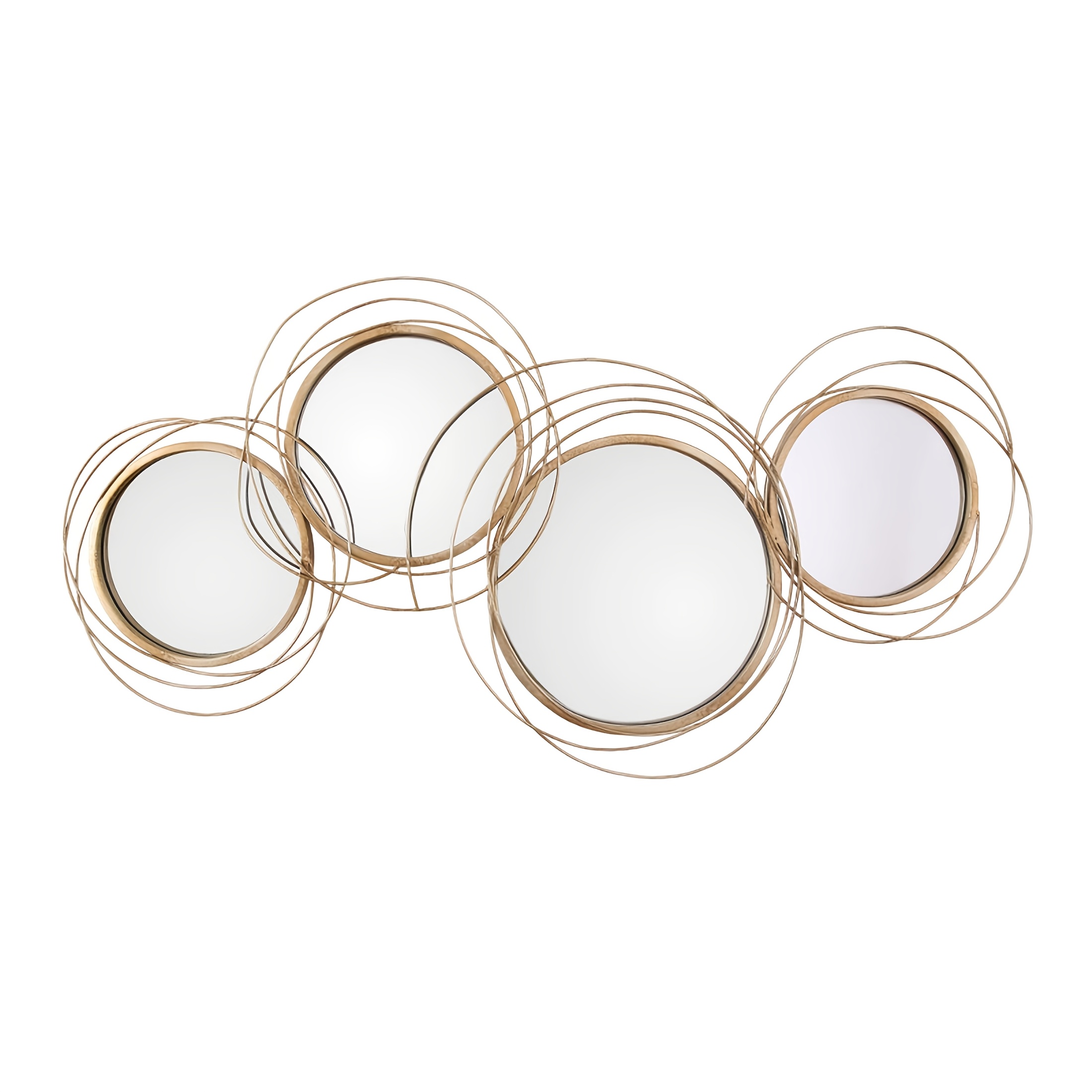 4 Mixed Size Mirrors Wall Decor Frame Wall Art Round Mirror Home Decor Hanging For Living Room/bedroom/bathroom/entryway