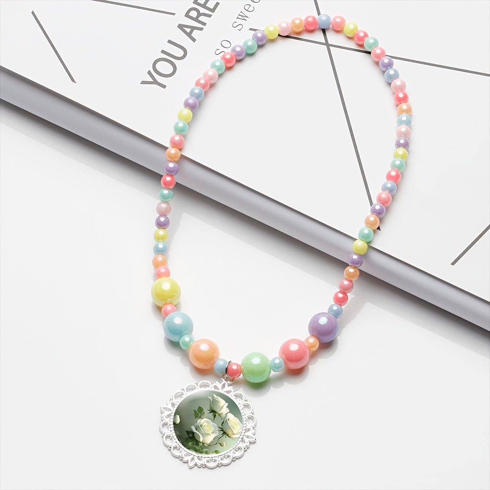 2pcs Women's Cute Necklace & Bracelet Set, Random Colour