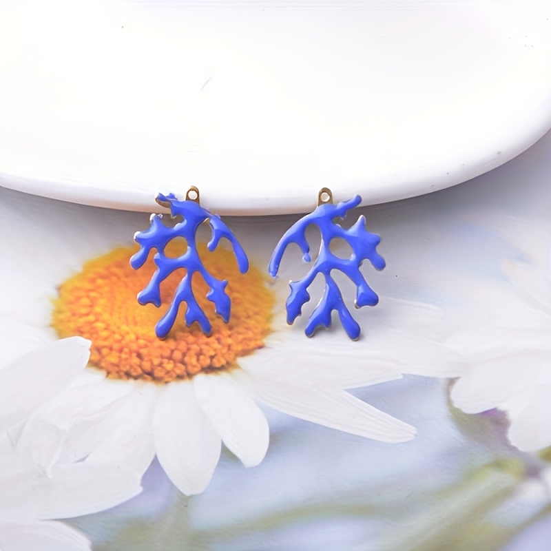 6pcs Double-Sided Copper Coral Charms for DIY Jewellery Making