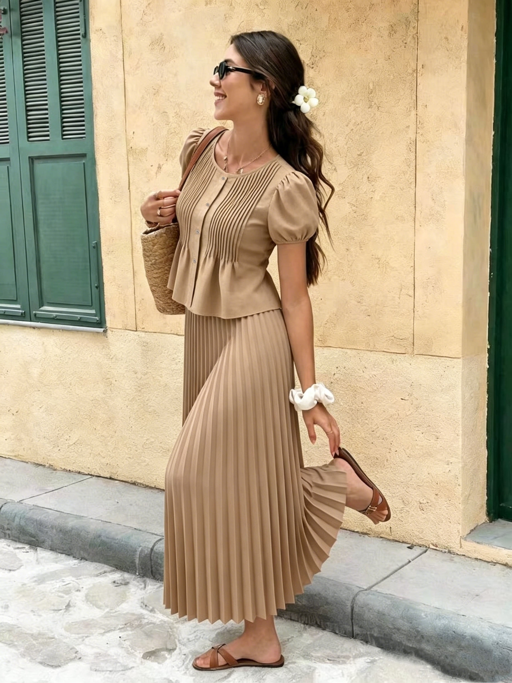box cut dress Pleat Short The natural breathability of Beautiful Crochet Dress Free Size:3x 18/20 BLJAQ