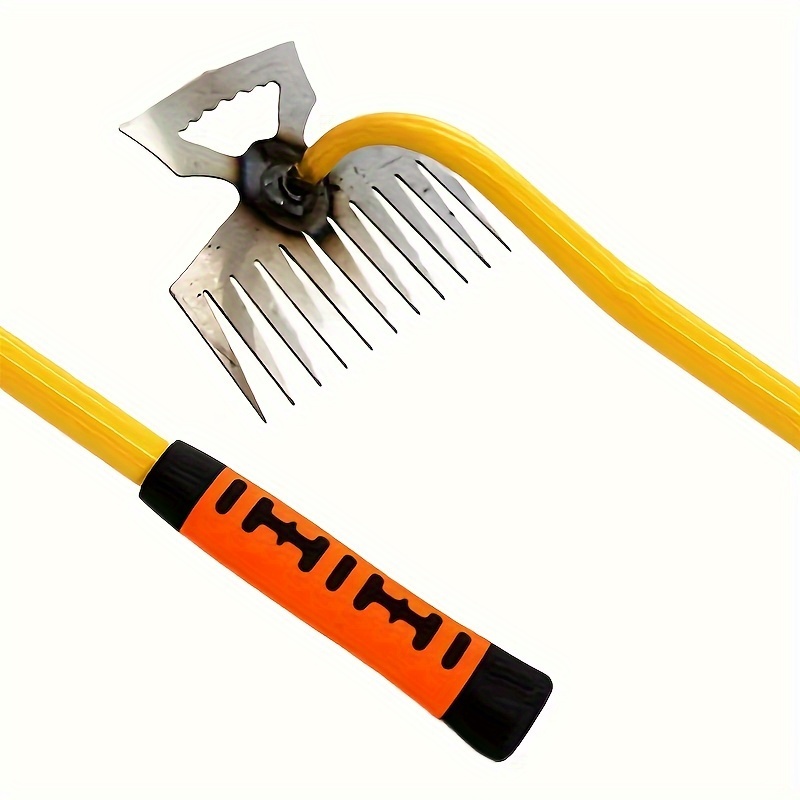 

Ergonomic Heavy-duty Metal Weeding Puller - 11-tooth Large Root Remover, Manual Garden Hoe For Lawn & Garden Care Puller Weeder Puller With Handle