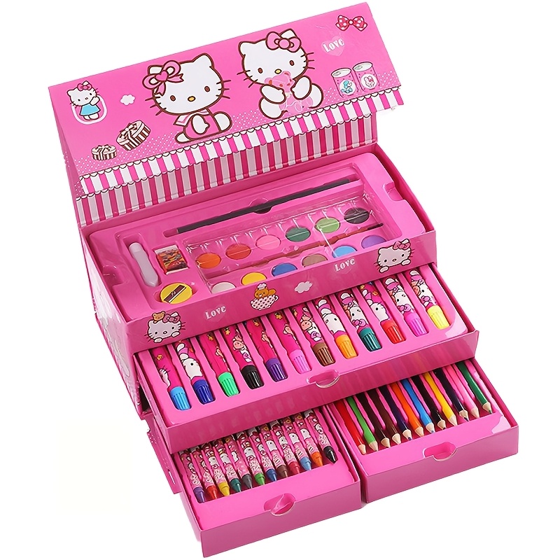 TEMU Hello Kitty 54pcs Art Set With Storage - Back To School & Holiday Gifts,   Brand