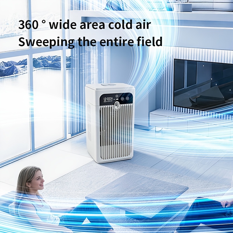 Ventilateur multifonctionnel 2-en-1 amélioré 2026 - Rafraîchisseur d'air de bureau et humidificateur portable, batterie et réservoir d'eau de grande capacité, rechargeable par USB, frais et silencieux
