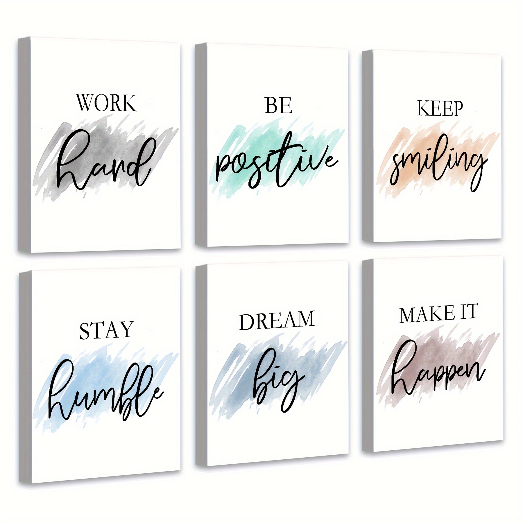 

Motivational Wall Decor Inspirational Office Wall Art Quotes Wall Art For Living Room Encouraging Canvas Posters For Office Bedroom Sayings For Wall Decor - 8" X10" X6 Pcs