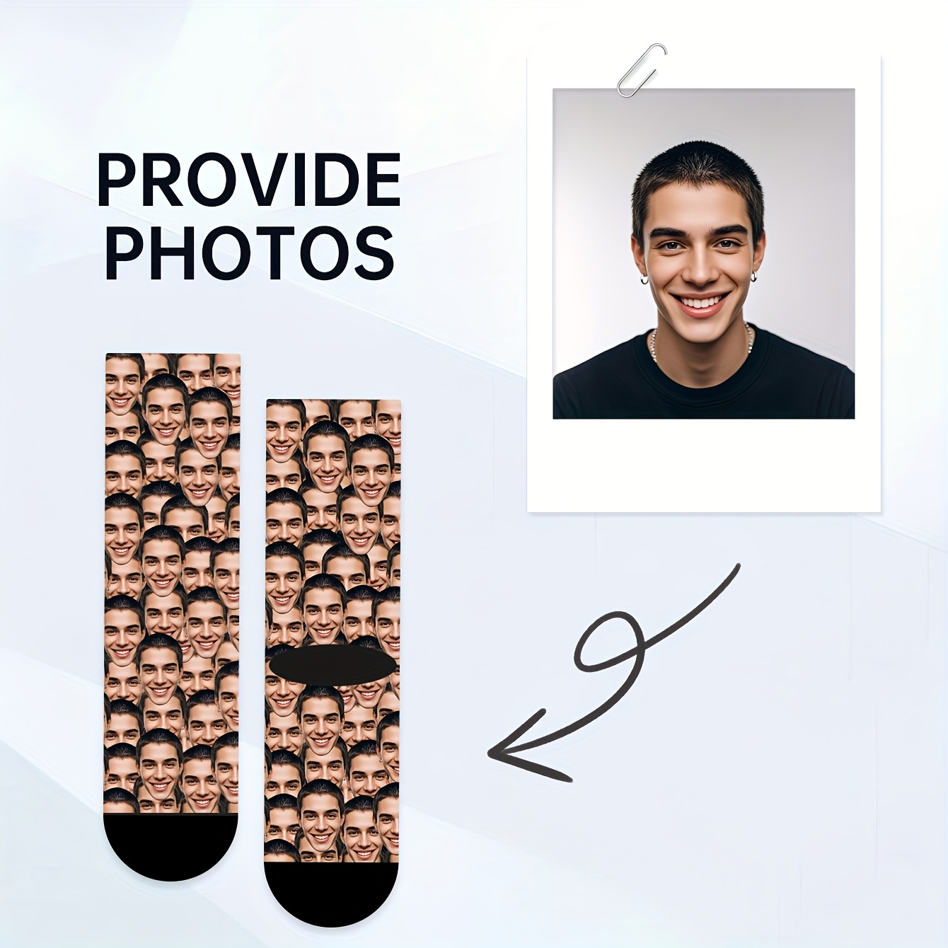 E-shop Ein Paar Unisex-Socken kann mit personalisierten Gesichtsmustern personalisiert werden. Diese atmungsaktiven, bequemen und stylischen