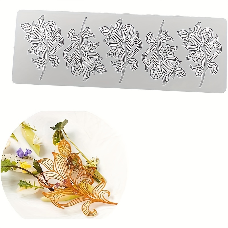 1pc Hollow Leaf Silicone Mat For Fondant, Chocolate & Candy - Food-grade Lace Mold For Cake Decorating And Baking