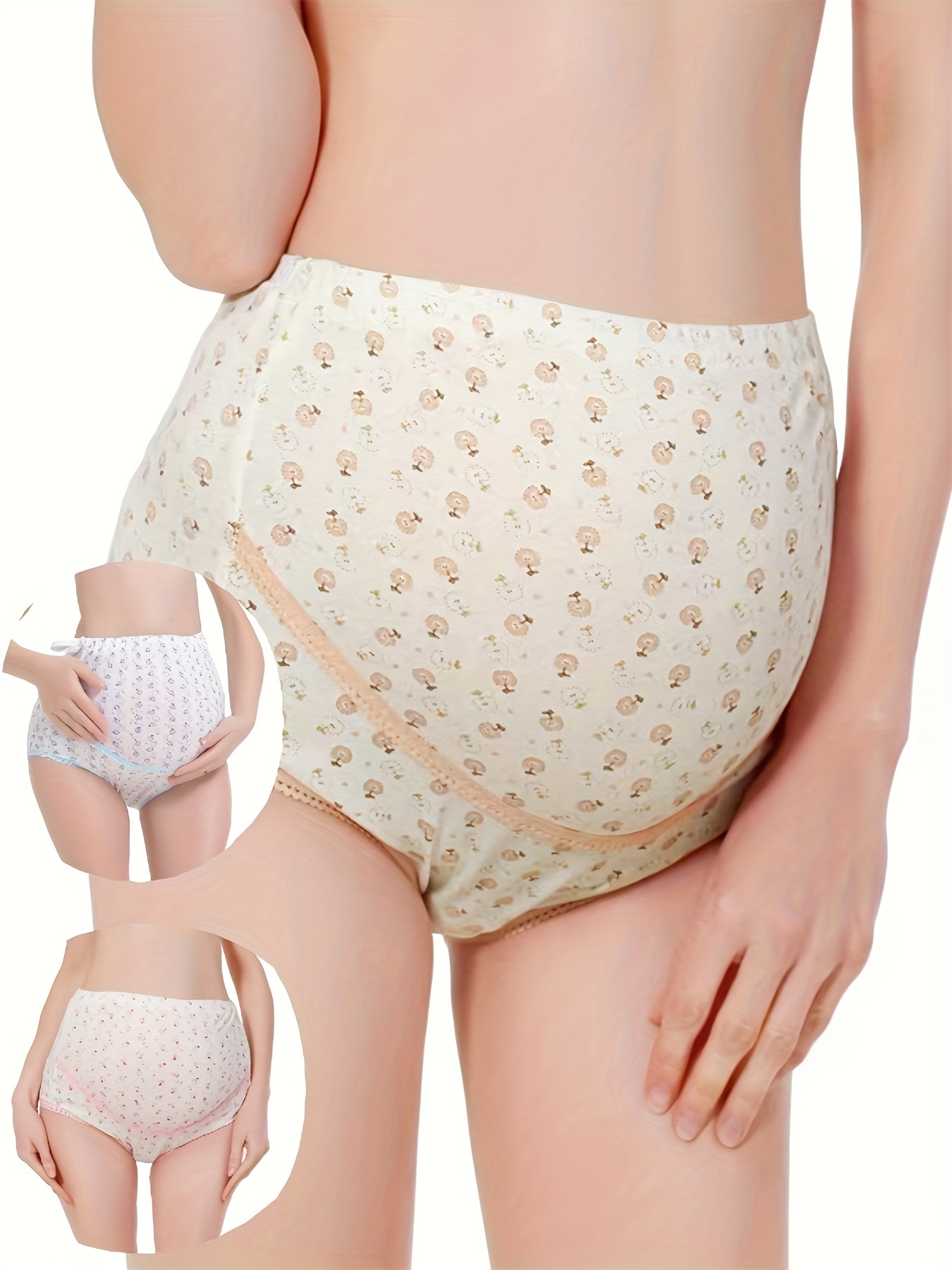 TESOON Women's Maternity Panty Seamless Over Bump Pregnancy Underwear Smile  