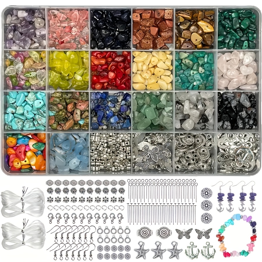 

1000pcs Vintage Stone Making Kit, Irregular Shaped Beads For Handmade Bracelets, Necklaces, Earrings & Accessories, Craft Supplies For Women