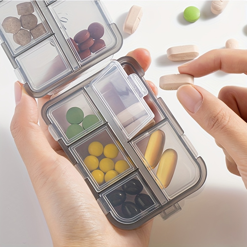 Clear Plastic Portable 7 Compartment Organizer for Medication and Jewelry