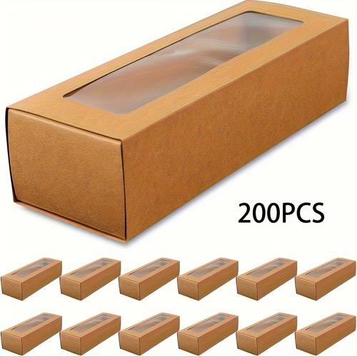 20 100 200pcs bulk macaron boxes with clear window bakery packaging lid lightweight sturdy pastry candy chocolates for bakeries dessert shops parties holidays easy stackable storage party favors