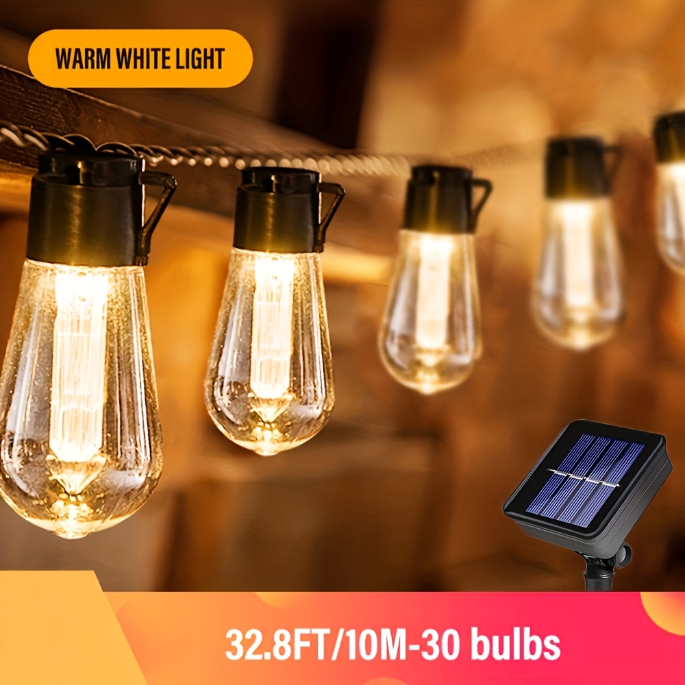 TEMU Lihangstar Solar String Lights, Smart Light Sensor: Automatically Turns On At Night And Off . Features Adjustable Lighting Modes. Led Outdoor