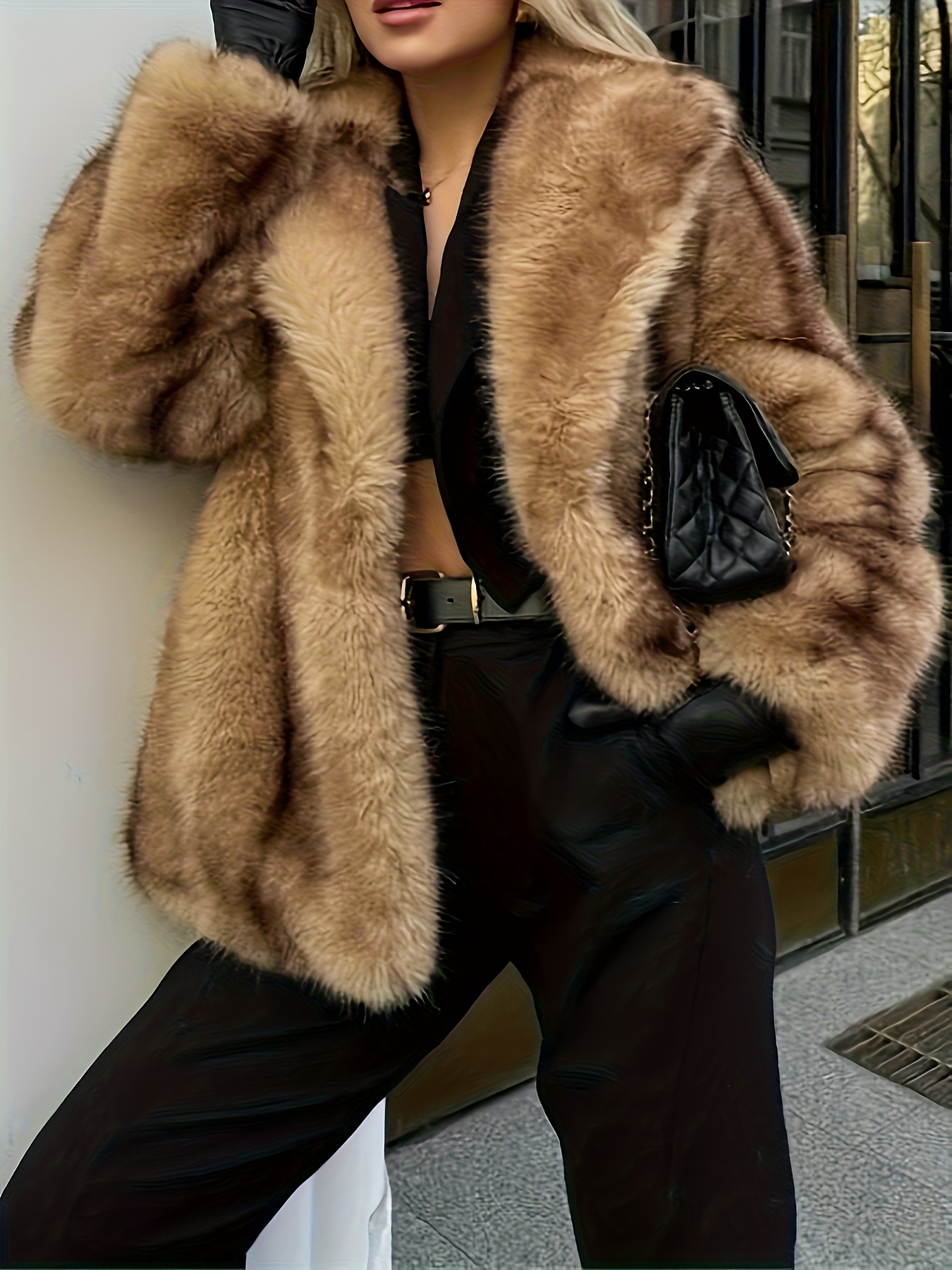 Elegant Faux Coat with Long Sleeves