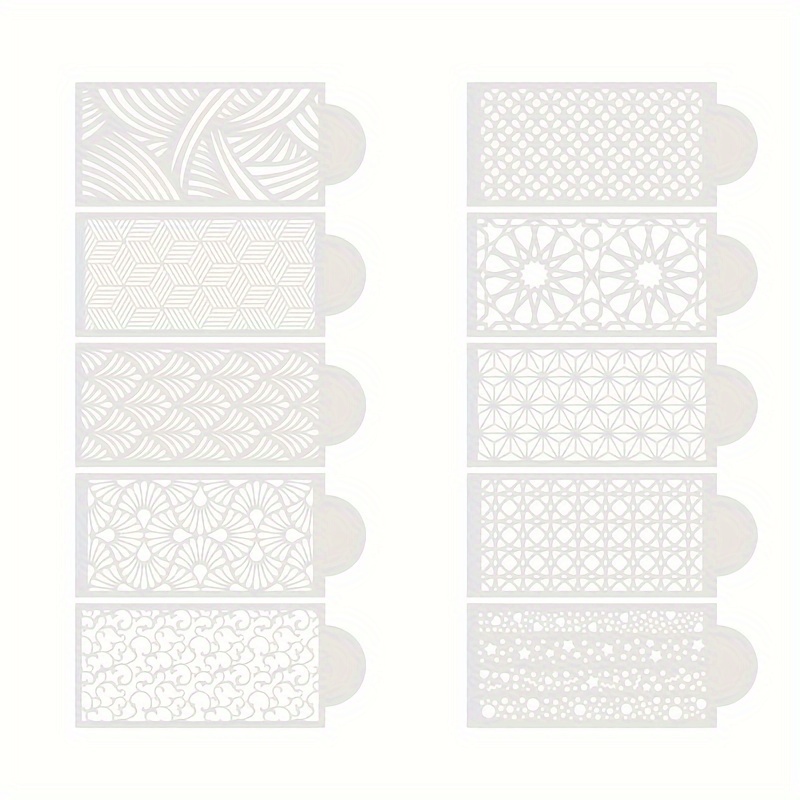 Image of A Set Of 10 Cake Stencils For And Dessert Decoration, Featuring Intricate Designs, Perfect For Baking Tools Used In Birthday Parties And Celebrations