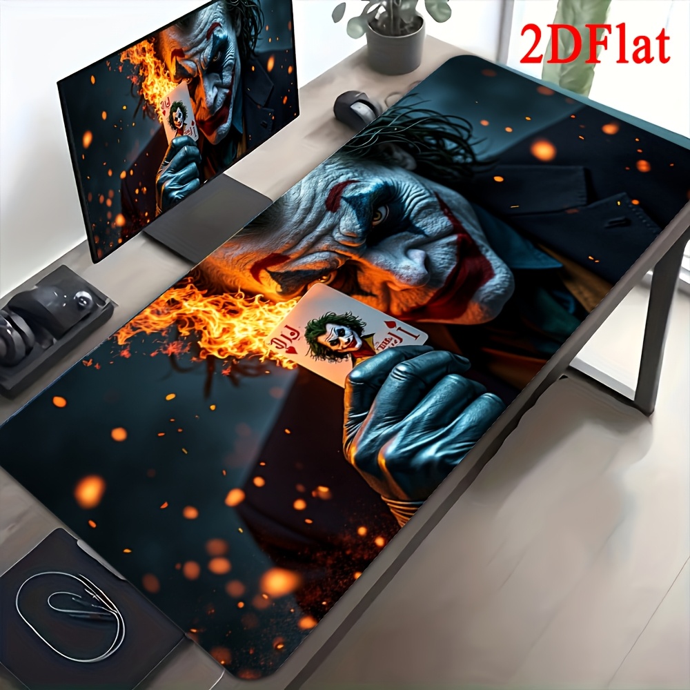 TEMU 1pc Wb Joker Themed Mouse Pad - Non-slip Base & Wrist Rest Compatible For Pc/laptop, Suitable For Office, Gaming, Home Desk, Durable Desk With