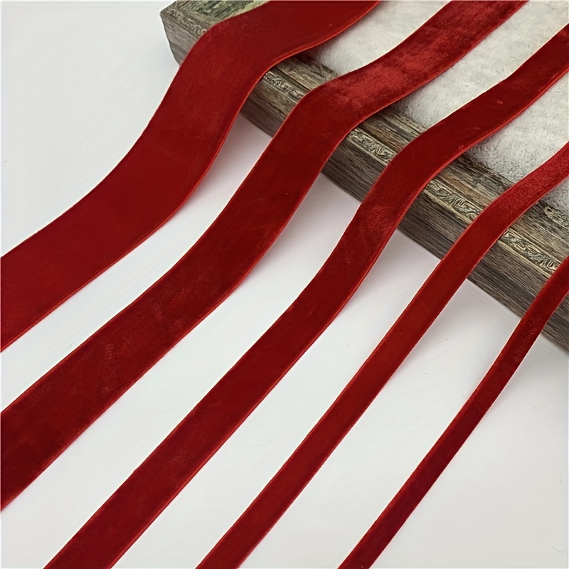 

Red Velvet Ribbon Roll For Jewelry Display & Packaging – Polyester Crafting Ribbon For Gift Wrapping, Bouquets & Party Decor – 1pc Velvet Ribbon For Diy & Holiday Decorations