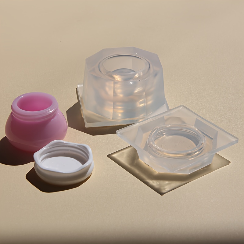 E-shop Mini Glas Silikonharzformen 3D Handgefertigt Drehbare Kleine Gläser Flaschen Harz Flüssigformen