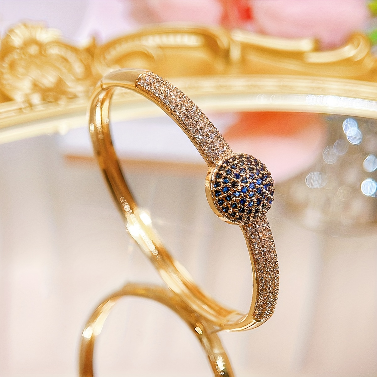 Noble Micro Pave Green Zirconia Thin Bangle