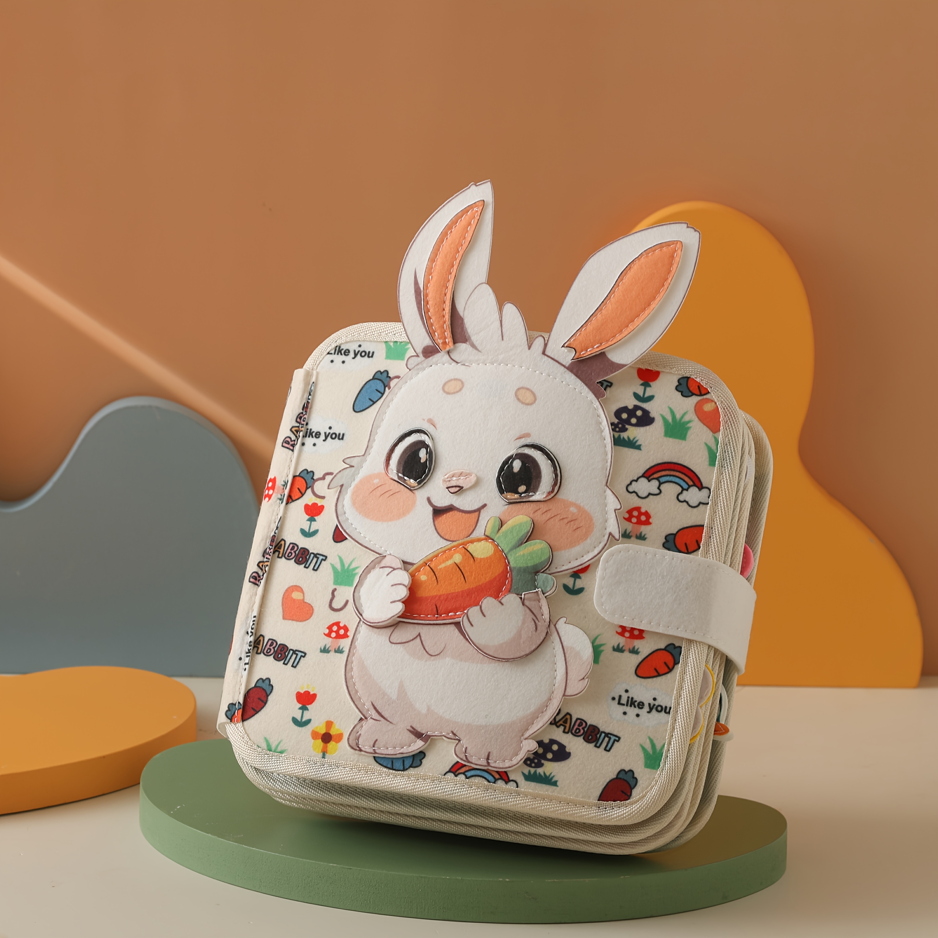Image of Little White Rabbit Cloth Book - Design, And Fun Animal Illustrations, Developing Manual Skills, Aiding Cognitive Development, Tear-resistant Felt Book, Early Education Toy, Quiet Book