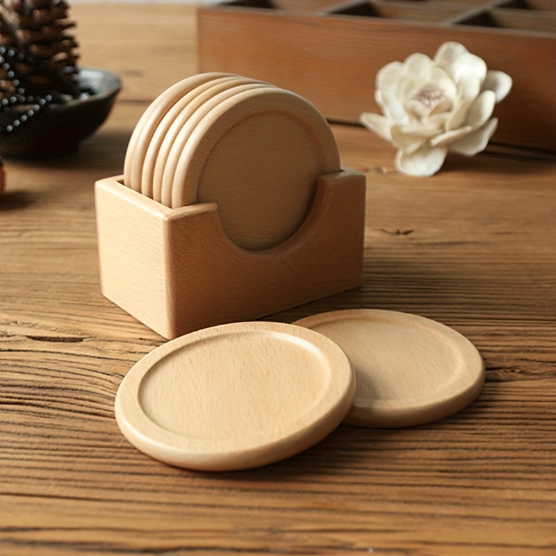 

Japanese Wooden 1pc Coaster Without Base - And Black , And Coffee Mat - Decor