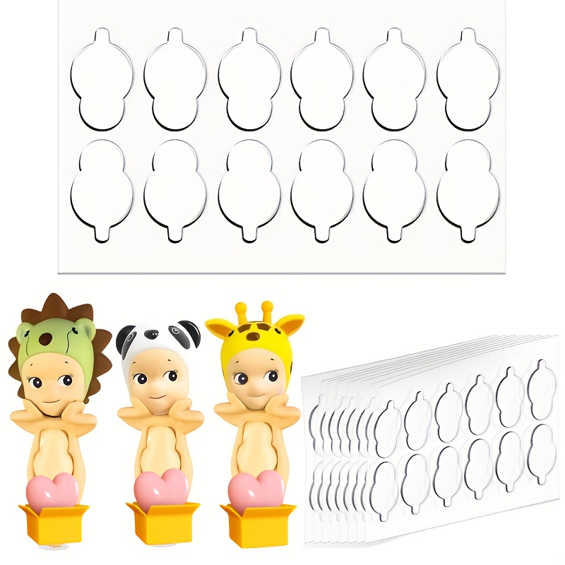 

108pcs Double-sided Clear Adhesive Pads For Dolls - Removable Mini Figure Glue Putty, Fit Replacement Tape