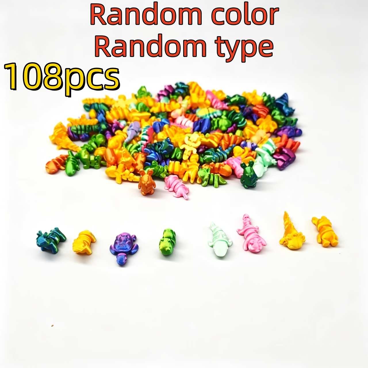 Image of 52pcs/108pcs Random Colors Toy Figure Playsets, Assorted Animal Combinations, Articulated Miniature Dolls - - Animal Sets, Ideal For Holiday Fillers - Diy Indoor/outdoor Decorations
