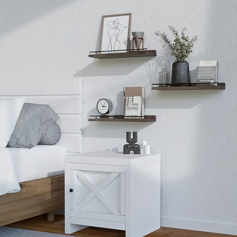 

Wood Floating For Bathroom And , Hanging , No Required, Use, Floating Shelves