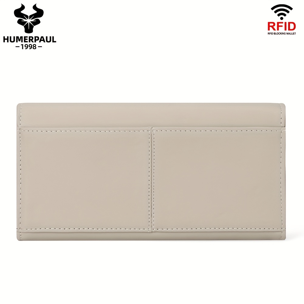 Portafoglio da donna in pelle. Marrone con RFID