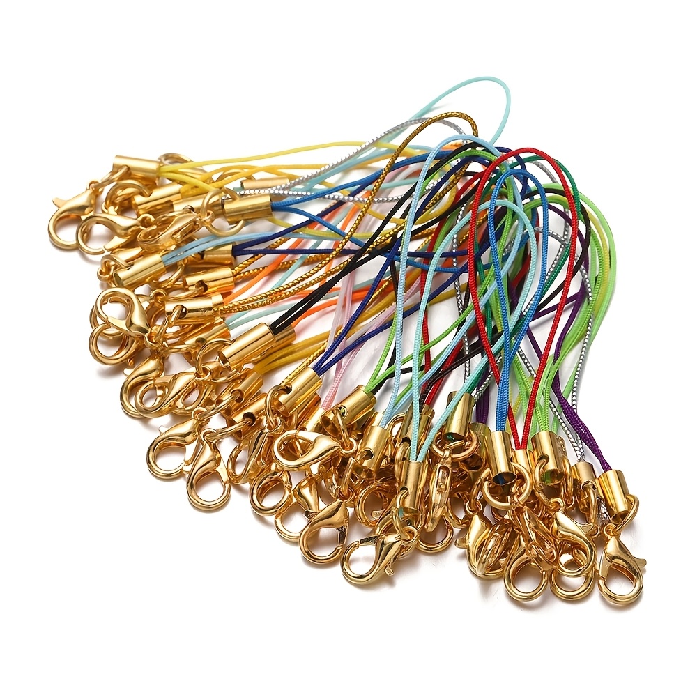 Image of A Set Of 51 Craft Additions With Colorful Small Lanyards, Featuring Lobster Clasps For Phone Straps And Multifunctional Keychains