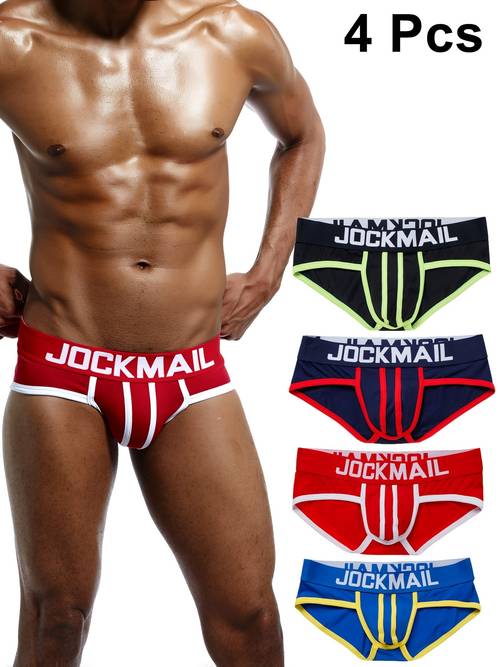 4pcs fashion low mens underwear daily casual comfortable briefs home shorts underpants
