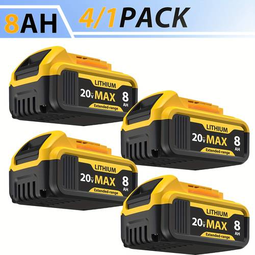 4 1pack 8 0ah 20 replacement lithium for dcb208 dcb206 dcb204 dcb203 dcb210 dcb200 for dewalt dcb200 dcb206