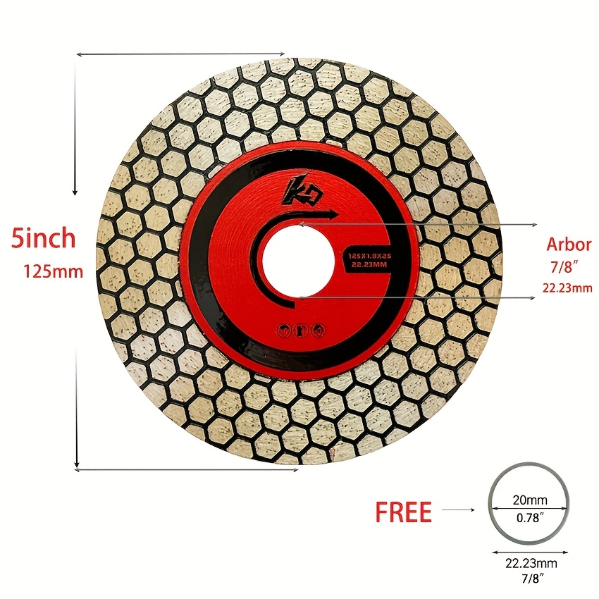 1pc 5 Inch Diamond Saw Blade For Cutting Porcelain Tiles Marbles Granite Marble Ceramics