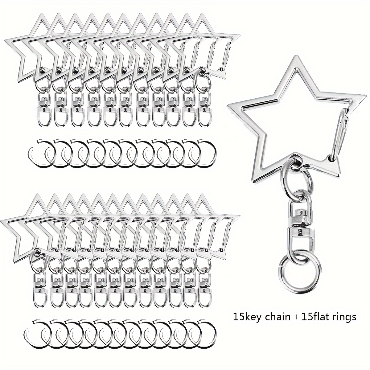 

[top-] 30pcs -shaped Metal Keychain , Jump Rings & - For Diy Crafts, &